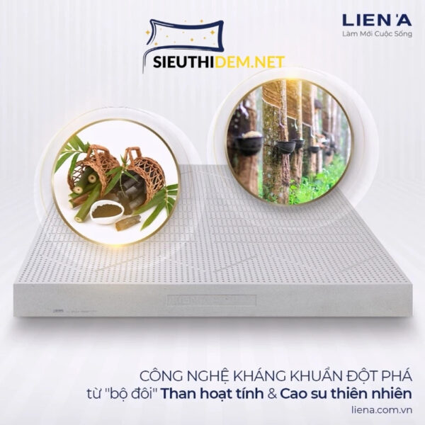 Đệm cao su Liên Á than hoạt tính Ladome Grey - Ảnh 3